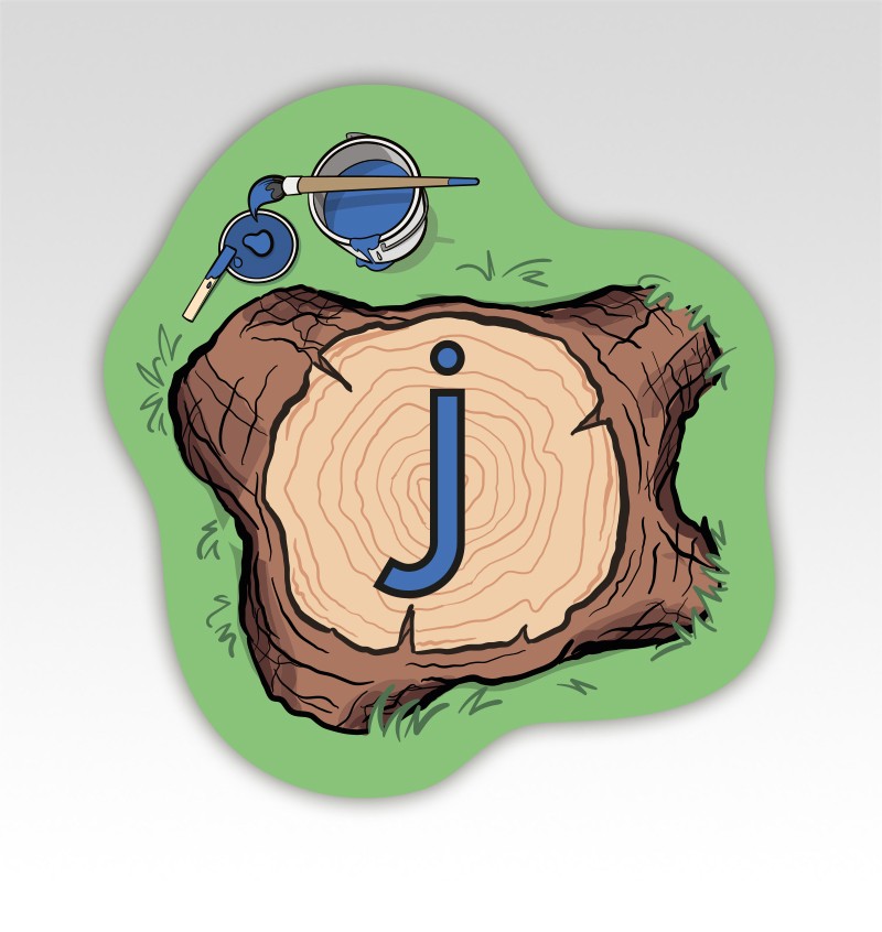 Boomstammen Lettermatjes Alfabet