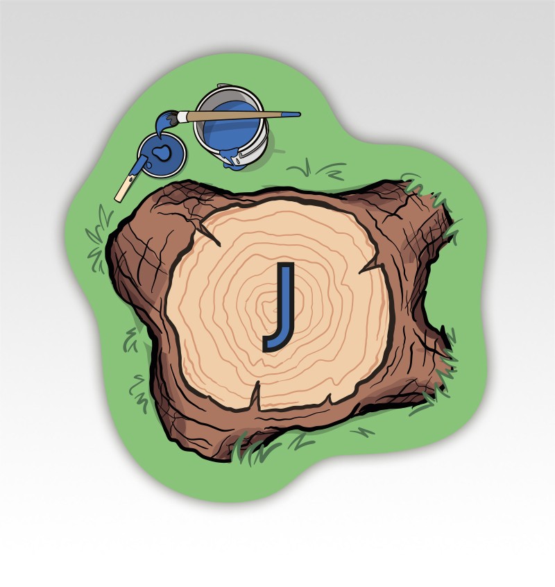 Boomstammen Lettermatjes Alfabet