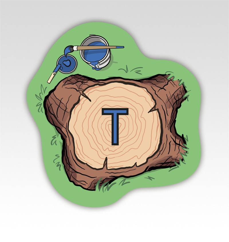 Boomstammen Lettermatjes Alfabet