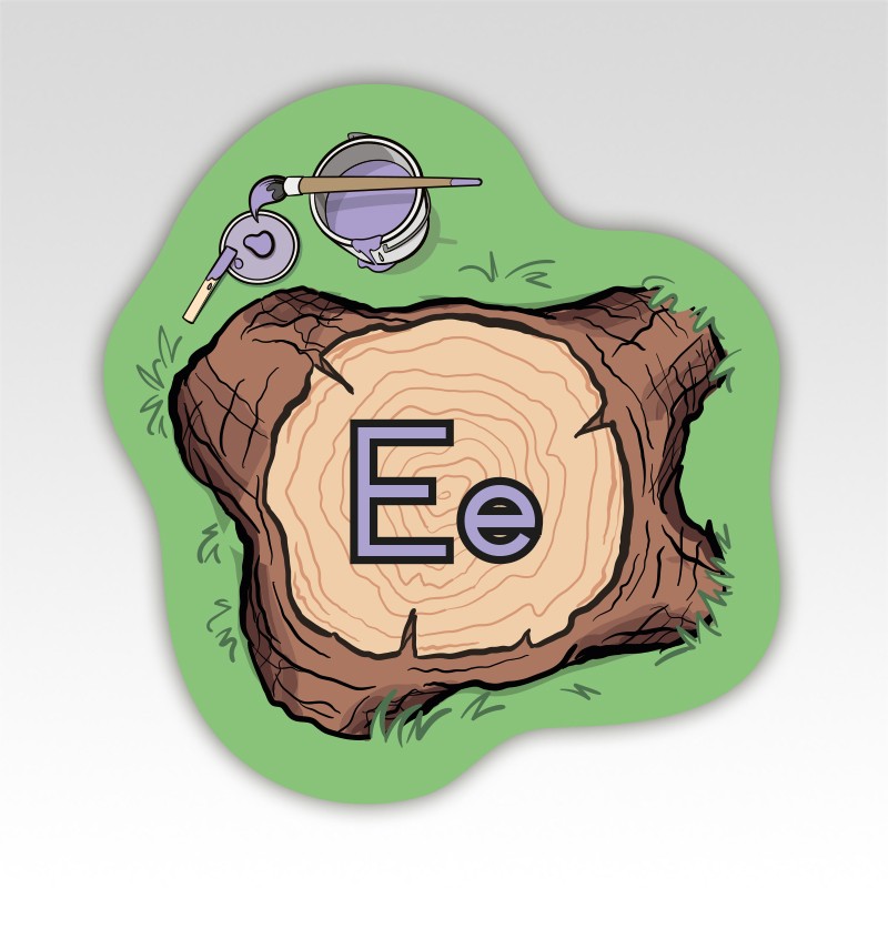 Boomstammen Lettermatjes Alfabet