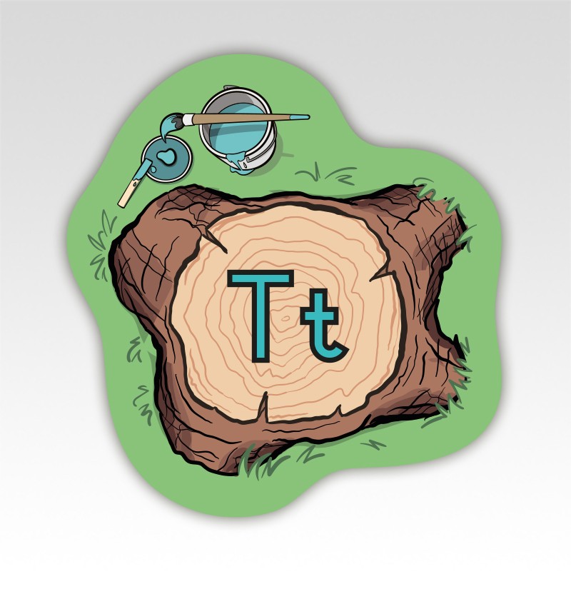 Boomstammen Lettermatjes Alfabet