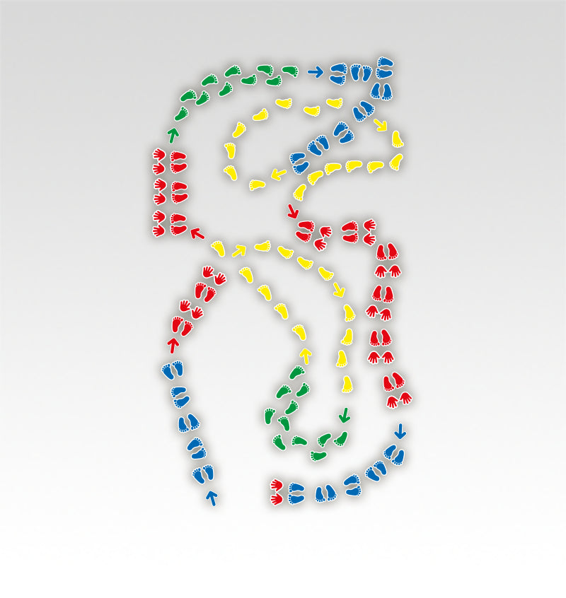 Handen en Voeten Parcours - Bewegend Leren met kleuren, vormen en getallen