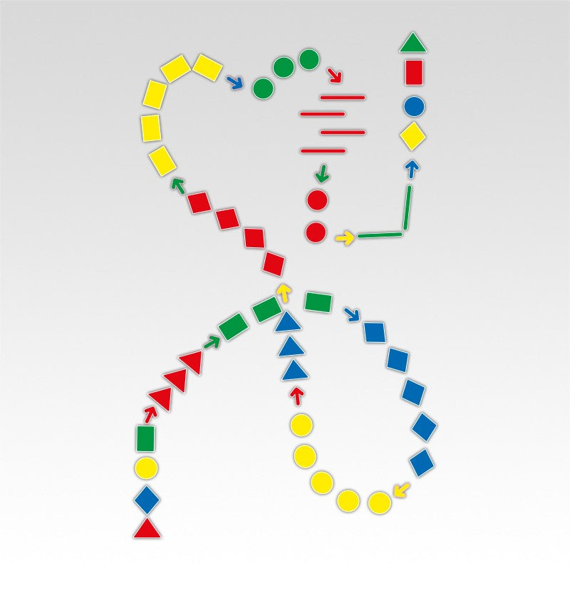 Handen en Voeten Parcours - Bewegend Leren met kleuren, vormen en getallen