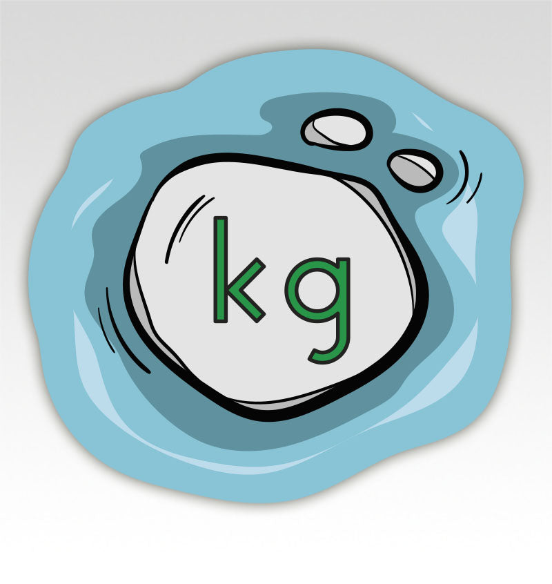 Gewicht beweegmatjes Stapstenen - Metriek stelsel