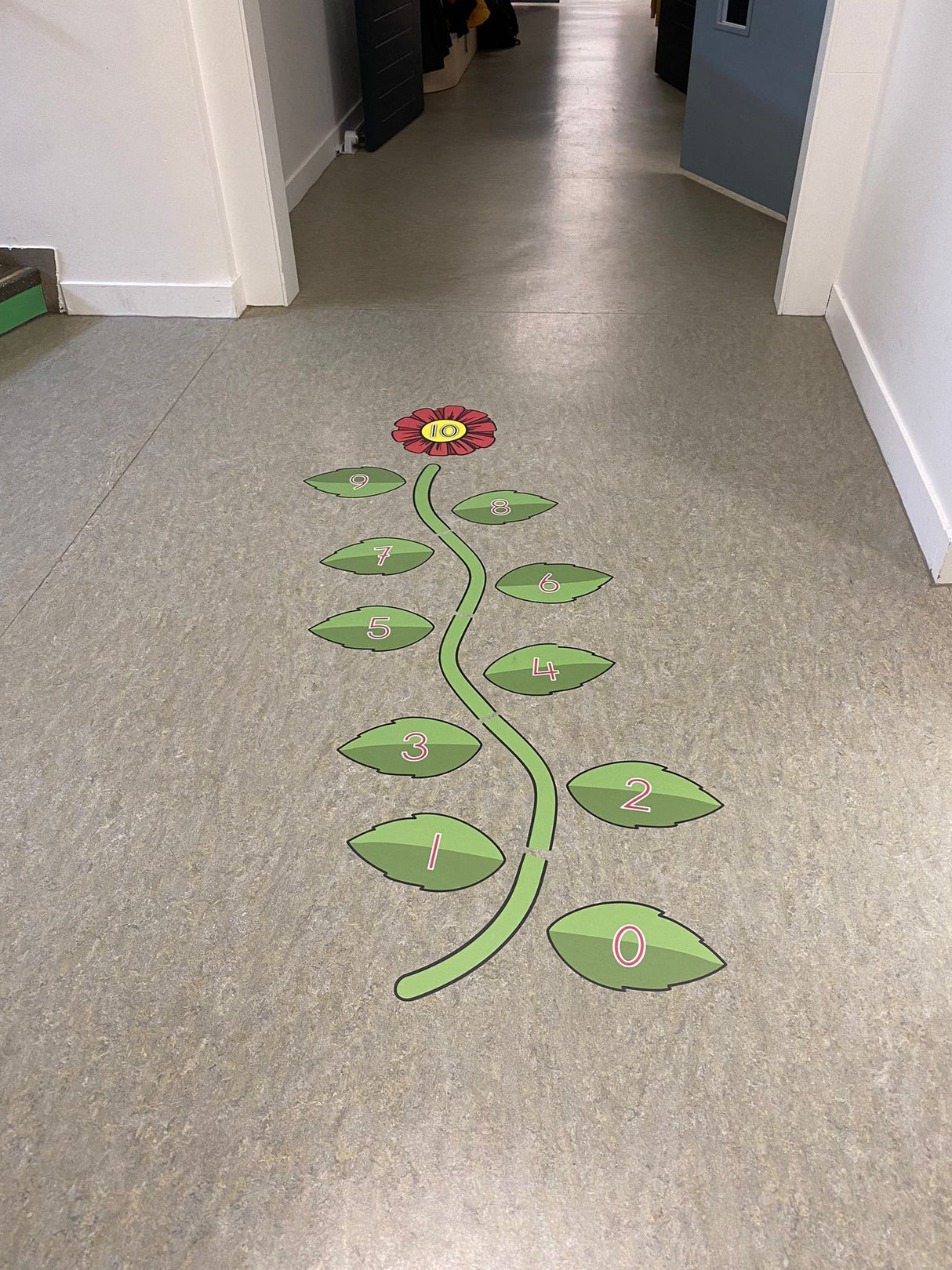 Bloem cijfermatjes-beweegpad Leren Tellen