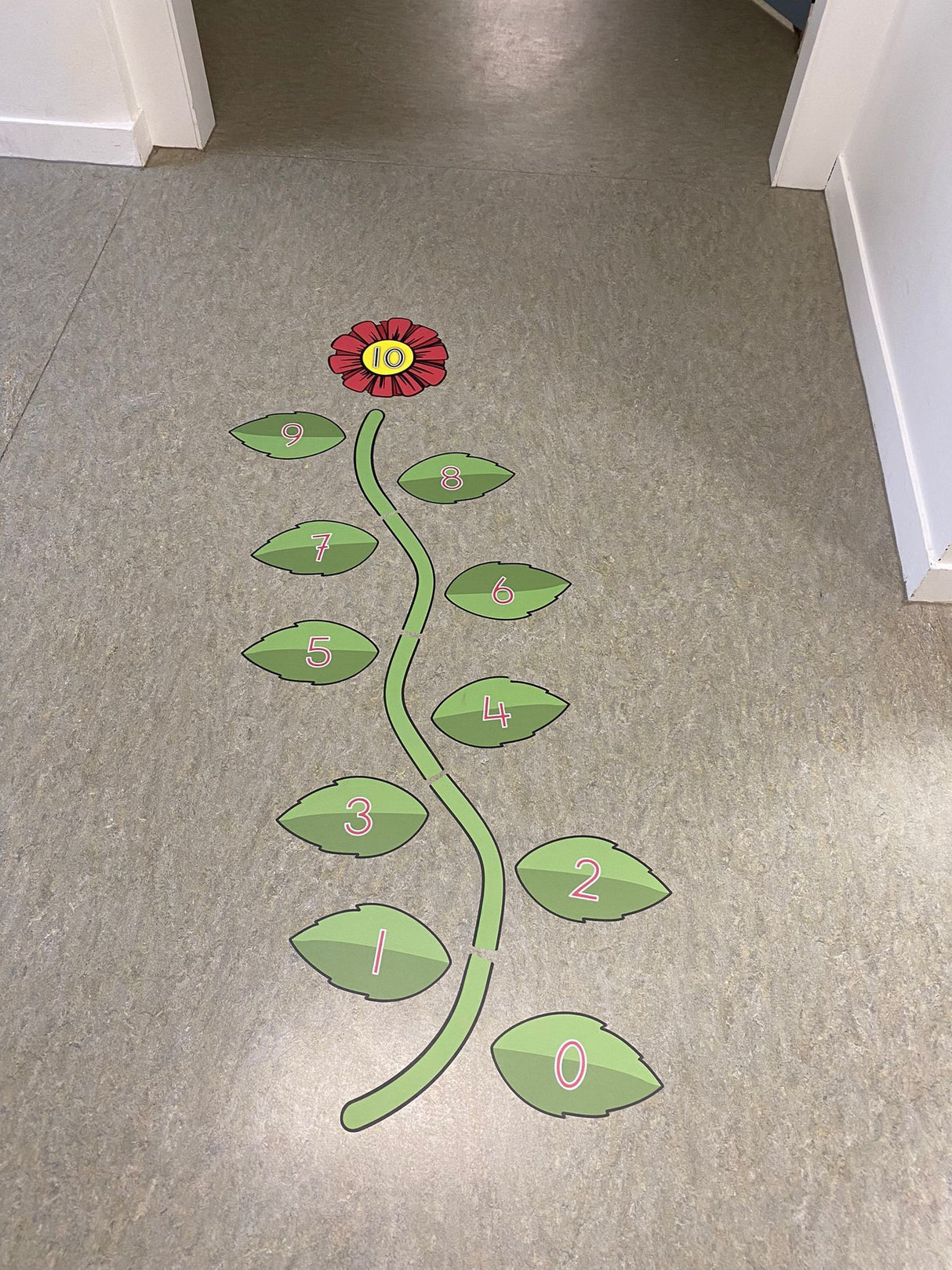 Bloem cijfermatjes-beweegpad Leren Tellen